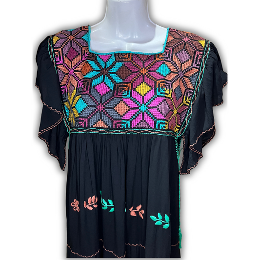 Amano Artesanías Vestido Manga Corta UNITALLA