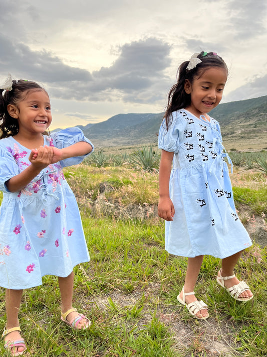 Amano Artesanías Vestido Manga Bombacha