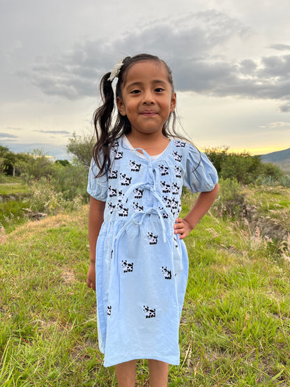 Amano Artesanías Vestido Manga Bombacha