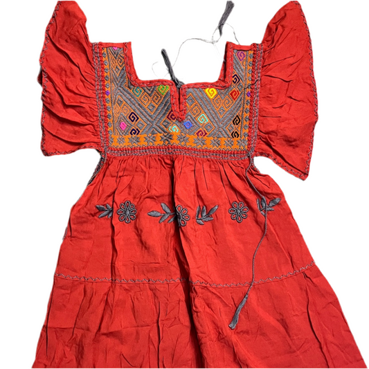 Vestido Amano Artesanías Pechera Telar de Cintura