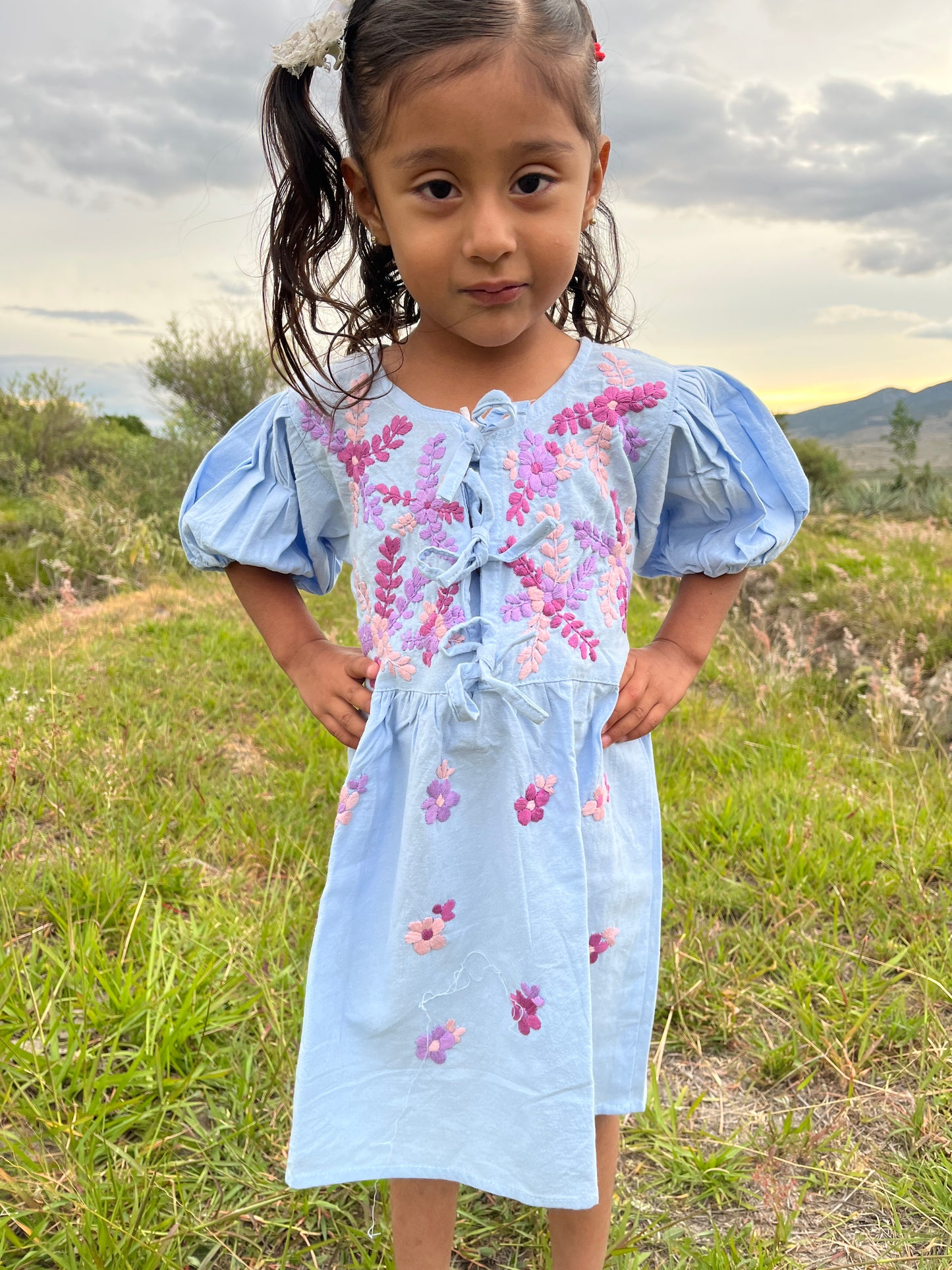 Amano Artesanías Vestido Manga Bombacha